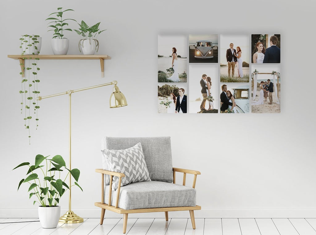 Wedding photo prints on wood